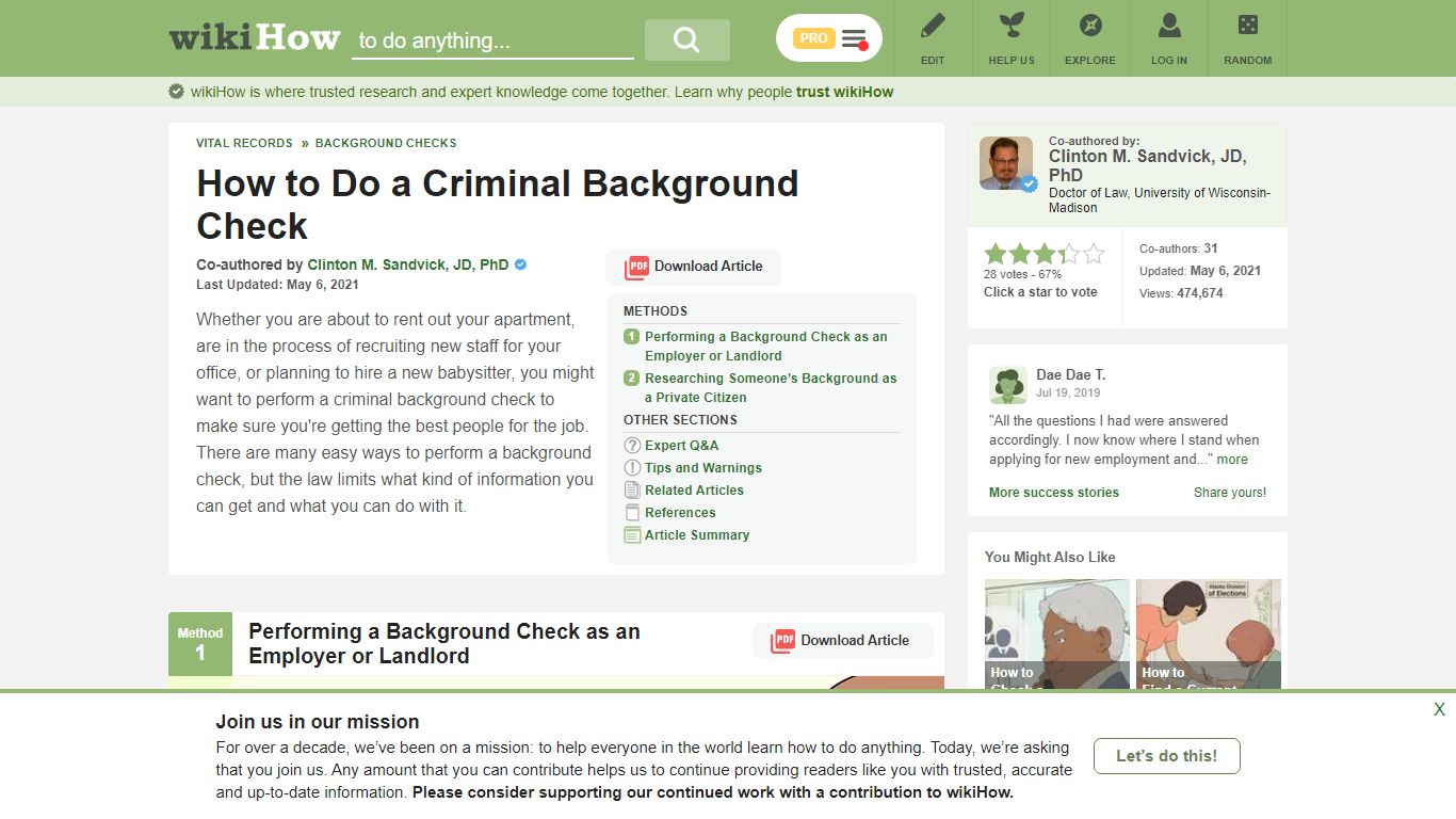 How to Do a Criminal Background Check: 12 Steps (with Pictures) - wikiHow